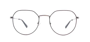 Anteojos Visionar 204/52 de metal, con forma geométrica y marco color peltre.