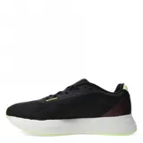 Championes Adidas Duramo SL color negro con detalles en blanco y suela blanca con detalles en verde.