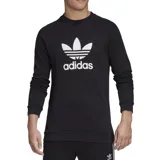 Buzo Adidas negro con logo Trefoil blanco estampado en el pecho.