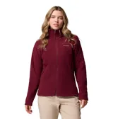 Campera de polar Columbia modelo Fast Trek II, color bordó, con cierre frontal completo, cuello alto y bolsillos laterales y en la manga con cierre.