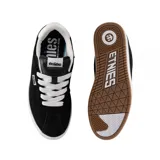 Championes Etnies Scam negros con detalles en blanco, de corte bajo y suela de goma.