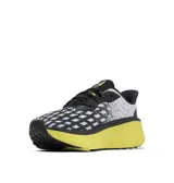 Championes de trail running Columbia Konos Elevate Techlite, color negro, blanco y amarillo, con diseño estampado y entresuela de gran amortiguación.