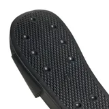 Sandalias tipo ojotas Adidas color negro con el logo del trébol en blanco en la banda superior.
