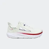 Championes de running Altra modelo Torin 7, color blanco con detalles en rojo y azul.