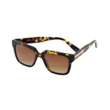 Lentes de sol con armazón de acetato en estampado carey y cristales degradados en tono marrón.