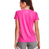 Remera deportiva Under Armour Tech para mujer, color negro con logo plateado en el pecho.