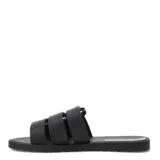 Sandalias tipo chinela Ipanema, color negro, con tiras anchas entrelazadas y logo de la marca en tono rosado en el lateral.