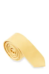 Corbatín amarillo liso con textura acanalada.