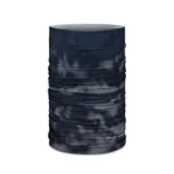 Cuello multifuncional Buff Coolnet Uv® Mines, color azul con diseño abstracto.