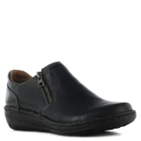 Zapato Lombardino de cuero negro, con cierre de cremallera lateral y suela de goma.