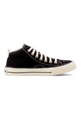 Championes John Foos de media bota 164 de lona, color negro con cordones y suela en tono beige.
