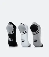 Kit de tres pares de medias invisibles Wilson, confeccionadas en algodón, con detalles contrastantes, logo Wilson y lettering en el talón.