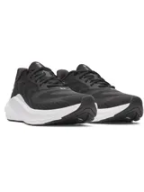 Championes de running Under Armour UA Turbulence 3, color negro con suela blanca y detalles del logo en el talón.