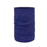 Bufanda tubular Buff modelo Dryflx, de diseño elástico y sin costuras, en color azul con textura jaspeada.