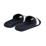 Ojotas Lacoste Croco Slide color azul marino con banda blanca y logo de la marca.