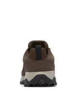 Championes de trekking Columbia modelo Strata Trail Low WP, color marrón con detalles en amarillo y gris, fabricados en malla y gamuza, con suela Omni-Grip y tecnología impermeable Omni-Tech.