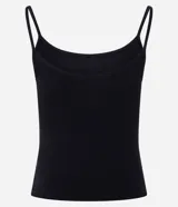 Blusa cropped blanca de algodón con breteles finos.