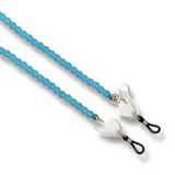 Correas para lentes con cuentas de vidrio de colores y detalles de piezas de acrílico.