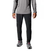 Pantalón deportivo Columbia de corte ajustado, color negro, con cintura elástica, rodillas articuladas para mayor movilidad y detalles reflectantes. Cuenta con bolsillos funcionales, incluyendo uno de seguridad con cremallera, y aberturas con cierre en los tobillos.