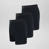 Pack de tres boxers negros lisos con cintura elástica con la inscripción 'Underwear Collection' y un botón decorativo.