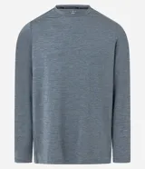 Remera deportiva de manga larga Get Over color gris melange, con cuello redondo y confeccionada en tejido tecnológico de secado rápido.