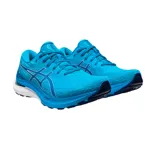 Championes de running Asics Gel-Kayano 29, color negro con detalles en rojo y amarillo. Presentan tecnología FF Blast+ en la entresuela para mayor amortiguación y diseño de malla transpirable.