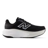 Championes de running New Balance modelo Fresh Foam More v6, color negro con entresuela blanca de gran amortiguación. Presentan una plataforma amplia con geometría de balancín, parte superior de malla técnica y acolchado reforzado en talón y lengüeta.