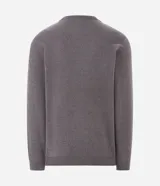 Suéter masculino de cuello redondo y manga larga, confeccionado en tejido fleece con textura suave. Presenta puños y ruedo acanalados, con un diseño minimalista y sin estampados.