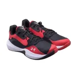 Championes de básquet Under Armour modelo Lockdown 7, con diseño en combinación de colores negro, rojo y blanco. Presentan una estructura resistente con paneles laterales reforzados, suela de goma con tracción optimizada y el logo de la marca en el lateral.