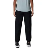 Pantalón tipo jogger de color negro, con cintura elástica ajustable, bolsillos laterales y traseros, y puños elásticos en los tobillos. Confeccionado en tejido resistente y elástico, ideal para actividades al aire libre o uso cotidiano.