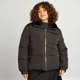 Campera acolchada de forro polar negro