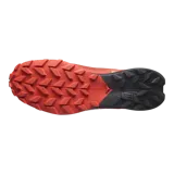 Championes de trekking Salomon S/Lab Pulsar 3 de color rojo con suela negra y detalles en blanco, diseñados para trail running.
