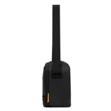 Mochila térmica unisex Caterpillar, color negro, con correa ajustable para el hombro y presillas frontales para accesorios.