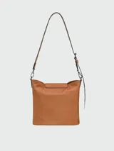 Cartera de hombro Longchamp modelo Le Pliage Xtra M, color suela, de diseño estructurado con solapa superior y correa ajustable.