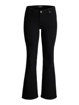 Jean bootcut de tiro bajo con diseño de cinco bolsillos, presillas para cinto y cierre frontal con botón y cremallera. Confeccionado en mezcla de algodón, poliéster reciclado y elastano.
