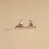 Aros tipo caravanas con diseño de picaflor en vuelo, confeccionados en plata 925 con incrustaciones de circonias en las alas.