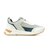 Championes deportivos American Sport modelo Abner, de diseño urbano en color blanco con detalles en gris, azul marino y suela de goma color suela.