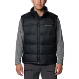 Chaleco acolchado Columbia Pike Lake II Vest Omni-Heat color negro, con diseño matelasseado, cuello alto, cierre frontal completo y bolsillos laterales con cremallera. Incorpora tecnología termorreflectante Omni-Heat.