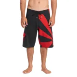 Short de baño Billabong modelo A.I. Rising Sun Pro de la colección Billabong x Andy Irons. Diseño en color negro con un llamativo estampado de rayos en rojo en una de las piernas y cordón ajustable en la cintura.