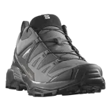 Championes de trekking Salomon X Ultra 360, de color negro y gris, con sistema de ajuste rápido de cordones Quicklace, suela Contagrip y tecnología Advanced Chassis para mayor estabilidad y protección en senderismo.