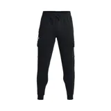 Pantalón de jogging Under Armour Rival Fleece Cargo Jogger negro, de corte holgado con piernas ajustadas y puños acanalados. Cuenta con pretina elástica con cordón, bolsillos laterales abiertos y bolsillos cargo con cierre de broche.