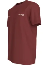 Remera color borgoña de corte holgado, cuello redondo y mangas cortas. Estampado frontal con el logo de Calvin Klein Jeans y la leyenda "Est. Since 1978".