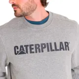 Buzo gris de algodón y poliéster con logo de Caterpillar estampado en el pecho y logo triangular en la manga.