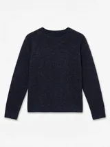 Sweater de punto con cuello redondo y mangas largas, de calce regular con puños acanalados.