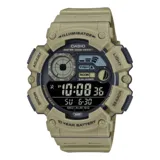 Reloj Casio digital deportivo color marrón, con correa de silicona, resistente al agua hasta 100 metros, con funciones de hora, fecha, alarma, cronómetro, luz y fases lunares. Modelo WS1500H-5BVDF0.