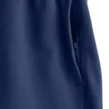 Short deportivo New Balance Athletics de felpa francesa, color azul marino, con cintura elástica y cordón ajustable. Presenta bolsillos laterales con cierre y un bolsillo trasero de parche.