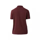 Chomba Lacoste Polo Paris lisa color borgoña, de piqué de algodón orgánico, corte entallado y cuello polo con dos botones.