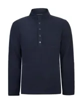 Polar RKF modelo Reed, color azul marino, de manga larga, con cuello alto y cierre frontal parcial con broches a presión (snaps).