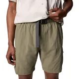 Short cargo Columbia Mountaindale de color verde oliva, con tecnología repelente al agua y manchas, bolsillos laterales con cierre y cintura elástica con cinturón integrado.