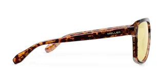 Gafas de sol con montura aviador carey y lentes amarillas.